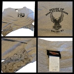 Not Midriff Ladies Harley Top Lg